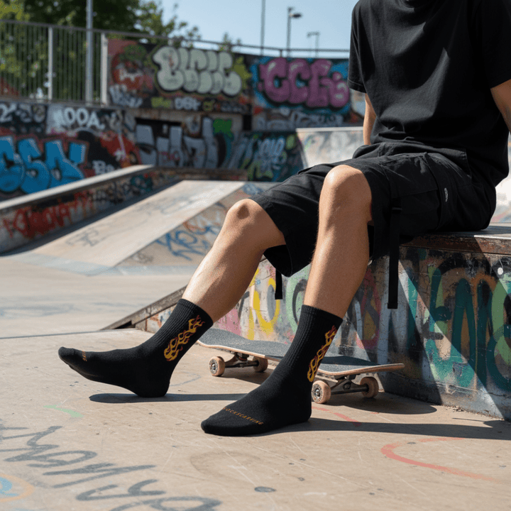 fire 2.0 flame socks cotton full length unisex breathable anti odor socks5-Sockscarving® Fire 2.0 – Flame Statement Crew Socks (Pack of 6 | Unisex)-