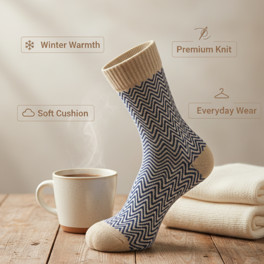 Formal herringbone winter socks for men ideal for office and everyday wear