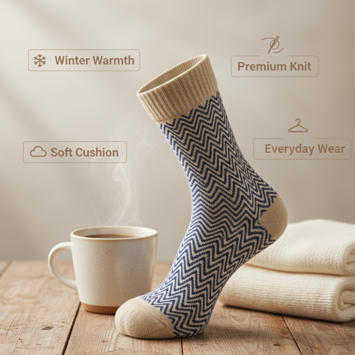 Formal herringbone winter socks for men ideal for office and everyday wear