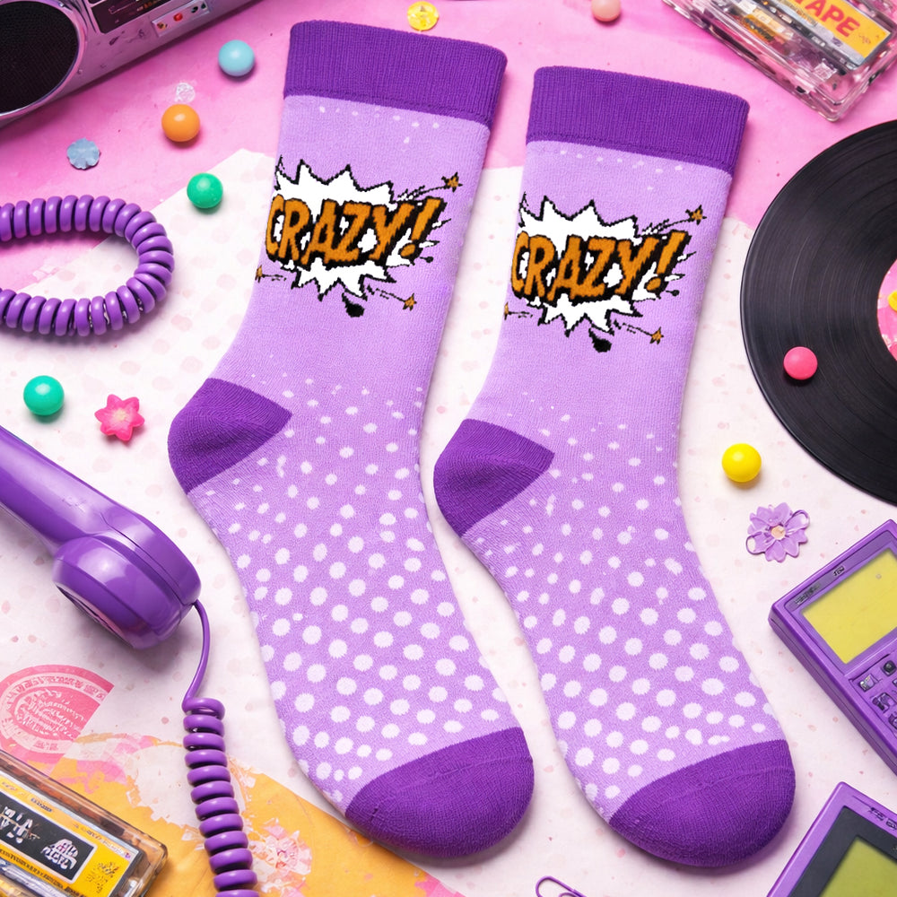 Funky purple & lavender Crazy socks for men and women