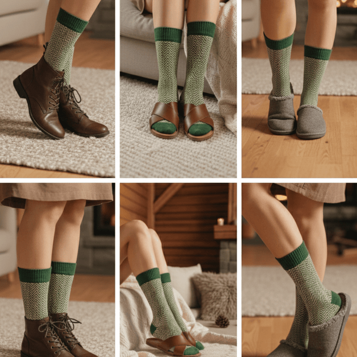 herringbone-pattern-winter-socks-close-up-Herringbone Edition | Box of 5-