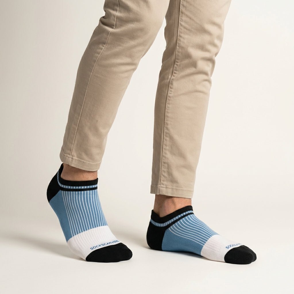 -Avik Socks - White Blue-