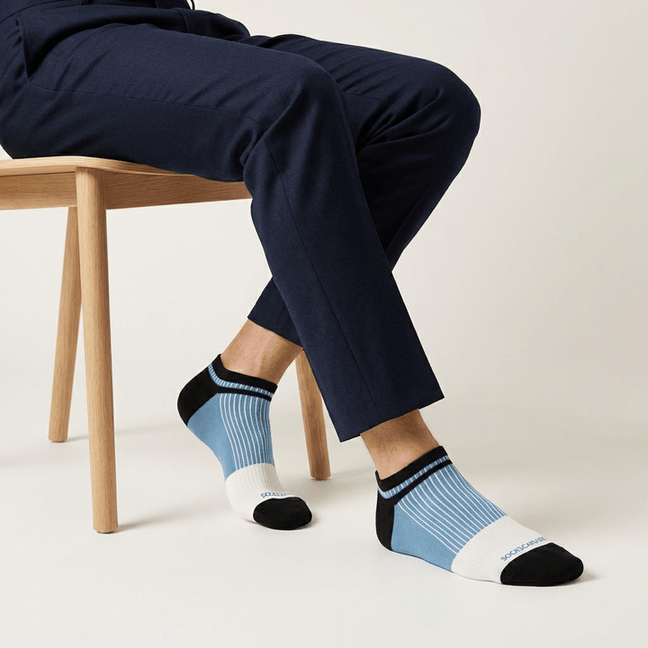 -Avik Socks - White Blue-