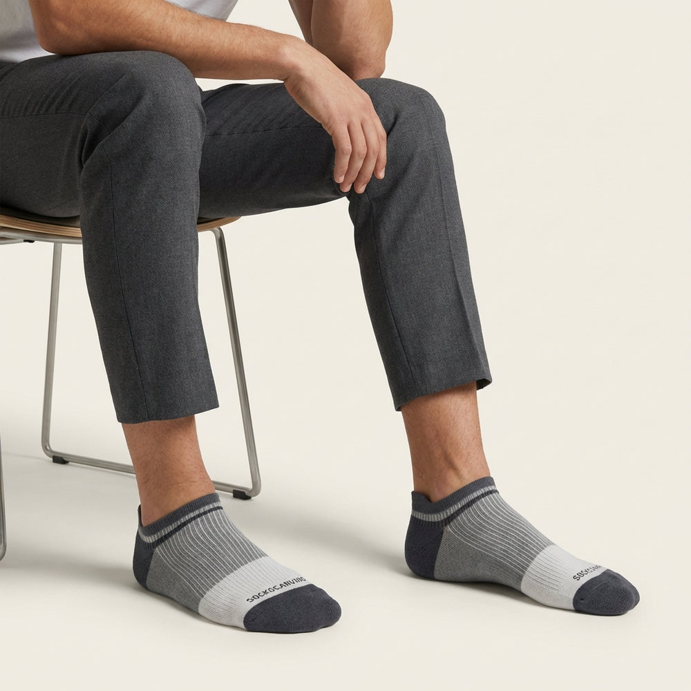 -Avik Socks - White Grey-