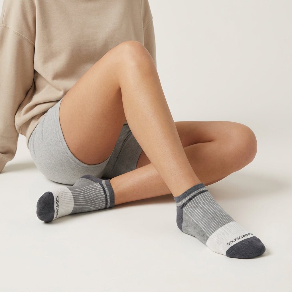 -Avik Socks - White Grey-