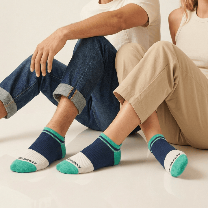 -Avik Socks - Green Blue-
