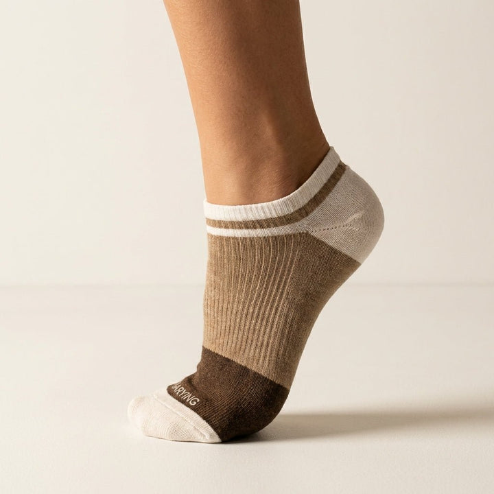 -Avik Socks - White Brown-