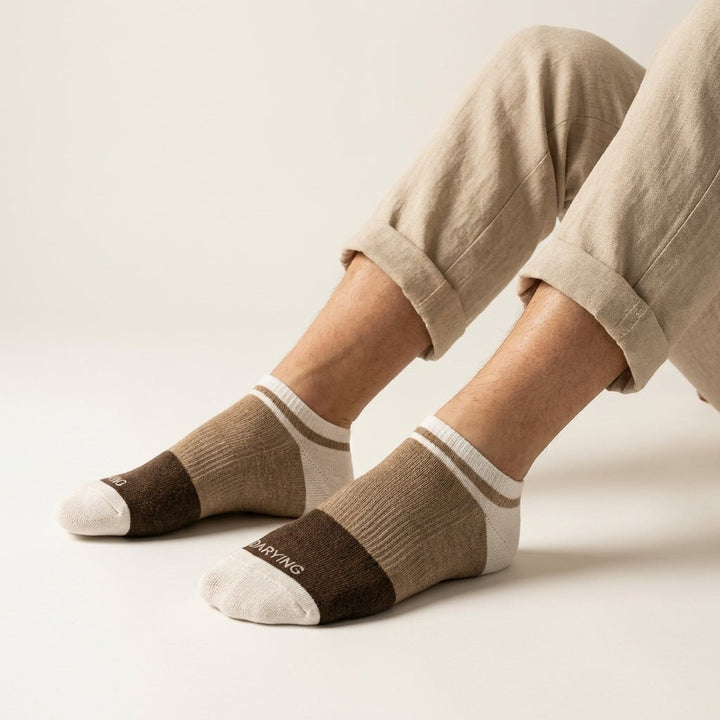-Avik Socks - White Brown-
