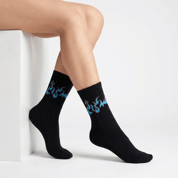 BLACK/BLUE FLAME- FIRE 2.0 SOCKS
