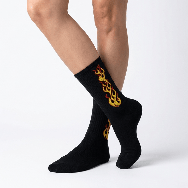 BLACK/YELLOW FLAME- FIRE 2.0 SOCKS