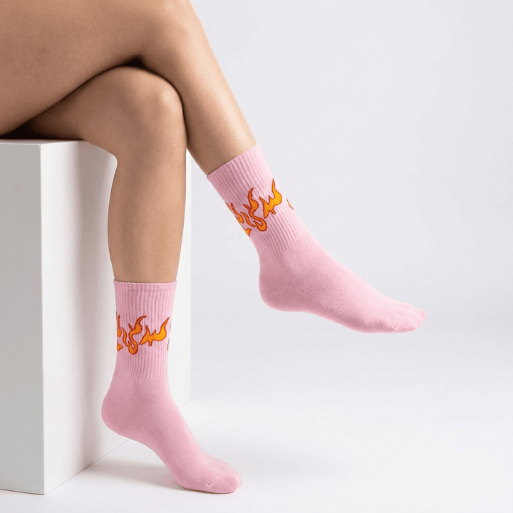 PINK/YELLOW FLAME- FIRE 2.0 SOCKS