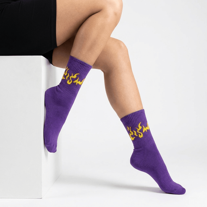 PURPLE/YELLOW FLAME- FIRE 2.0 SOCKS