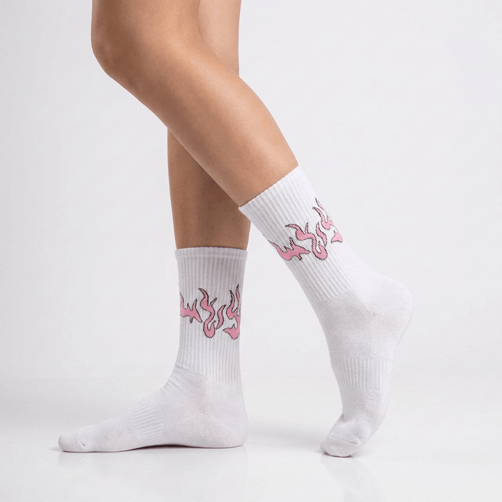 WHITE/PINK FLAME- FIRE 2.0 SOCKS