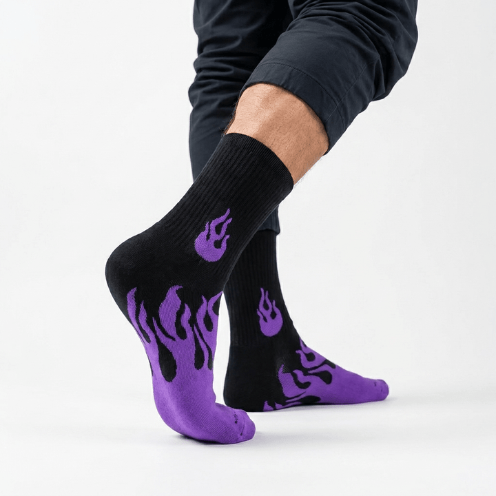 FLAME RUNNER SOCKS - BLACK/PURPLE