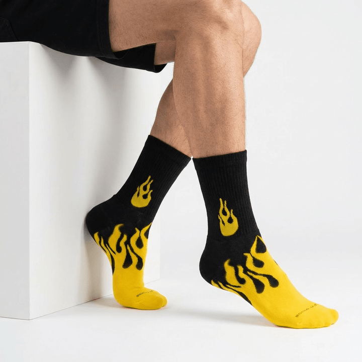 FLAME RUNNER SOCKS - BLACK/YELLOW