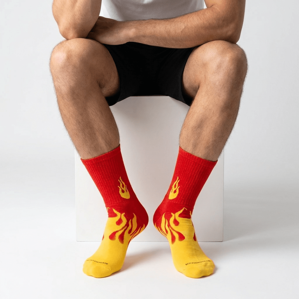 -FLAME RUNNER SOCKS - RED/YELLOW-