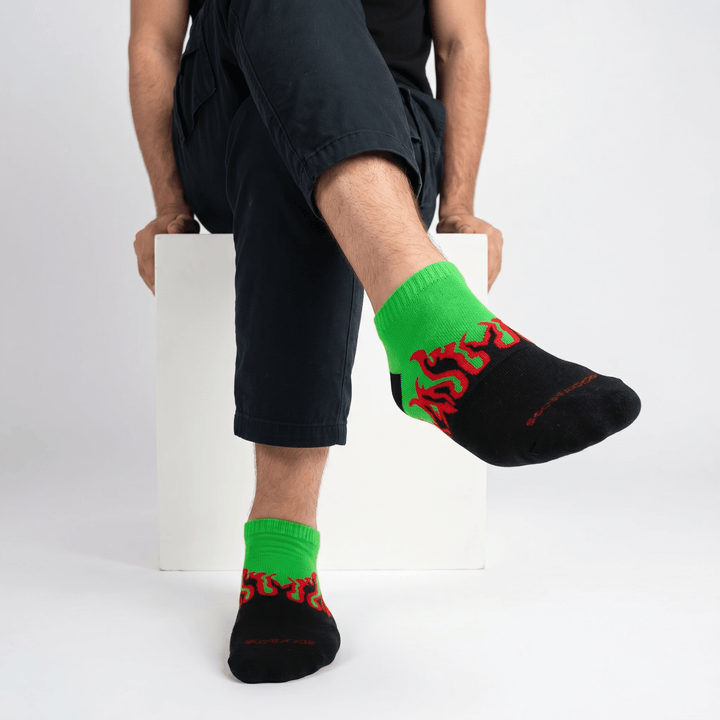 FIRE NO-SHOW - BLACK/GREEN - RED FLAMES