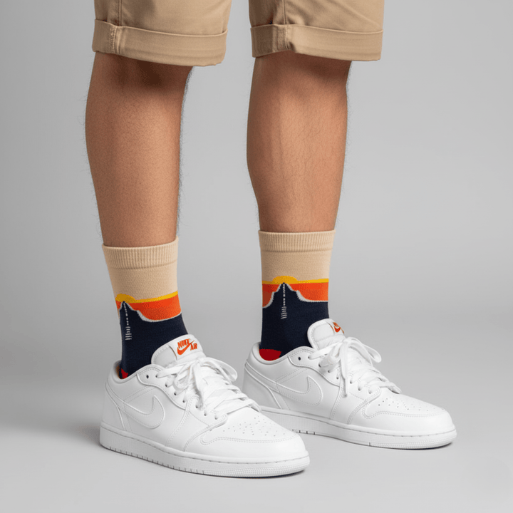 Highway design breathable cotton socks for all-day comfort
-Wandersocks Socks- Highway-