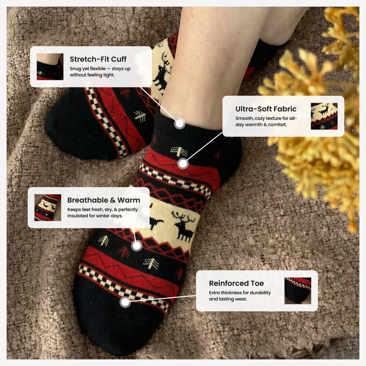 Low cut ankle socks Reindeer Edition for sneakers and loafers