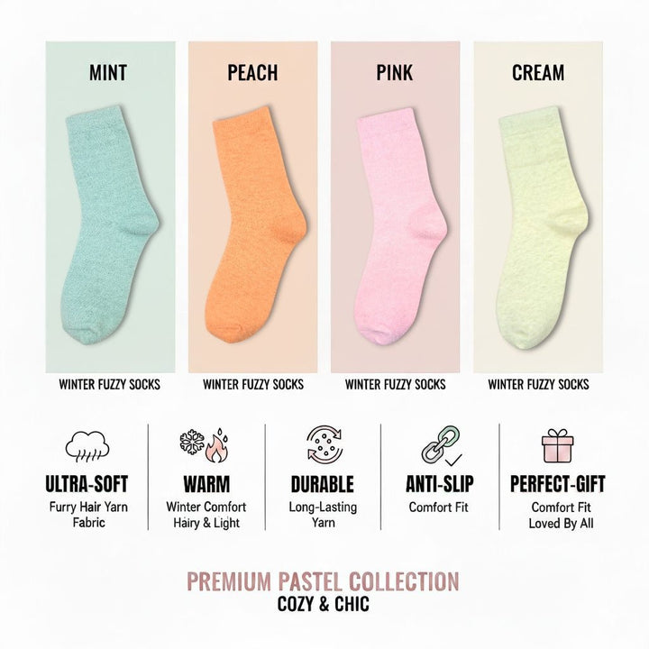 mild furry womens socks soft cozy cushioned cotton socks winter wear3-Sockscarving® Mild Furry Cozy Cushion Women&