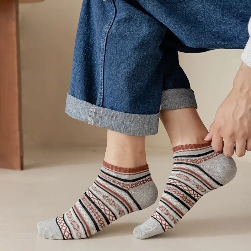 multicolor no show socks pack of 5 invisible cotton anti slip socks unisex9