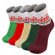 Noel Edition winter socks box of 5 with lightweight and sweat-wicking comfort-Sockscarving Noel Edition-