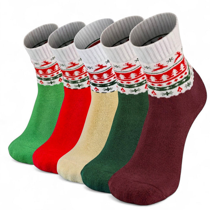 Noel Edition winter socks box of 5 with lightweight and sweat-wicking comfort