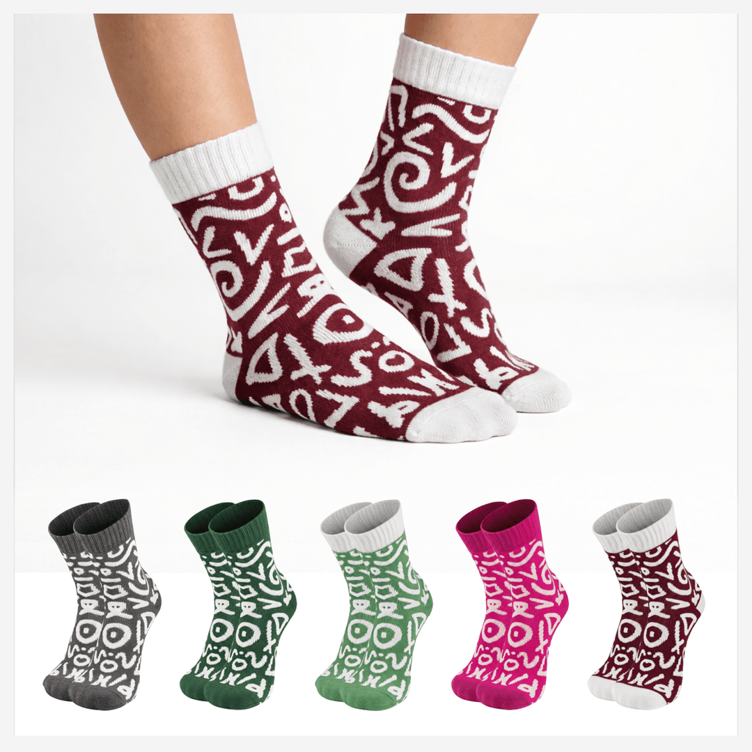 Nomad Script Edition cotton socks for everyday comfort