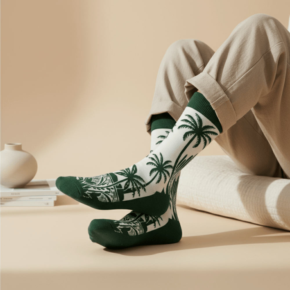 Palmora Edition green cotton ankle socks for everyday comfort