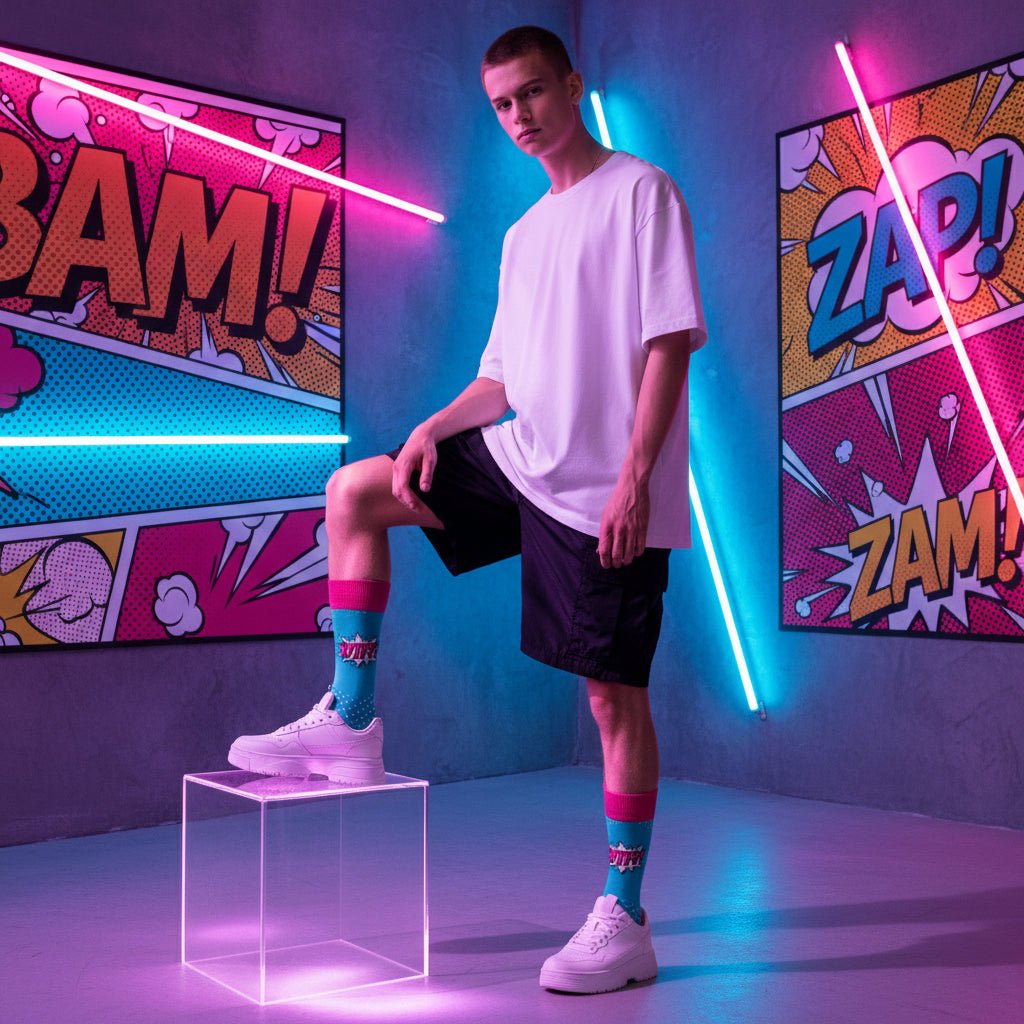 Comfortable full-length pop socks unisex-Sockscarving® WTF Pop Full-Length Edition (Pack of 1)-