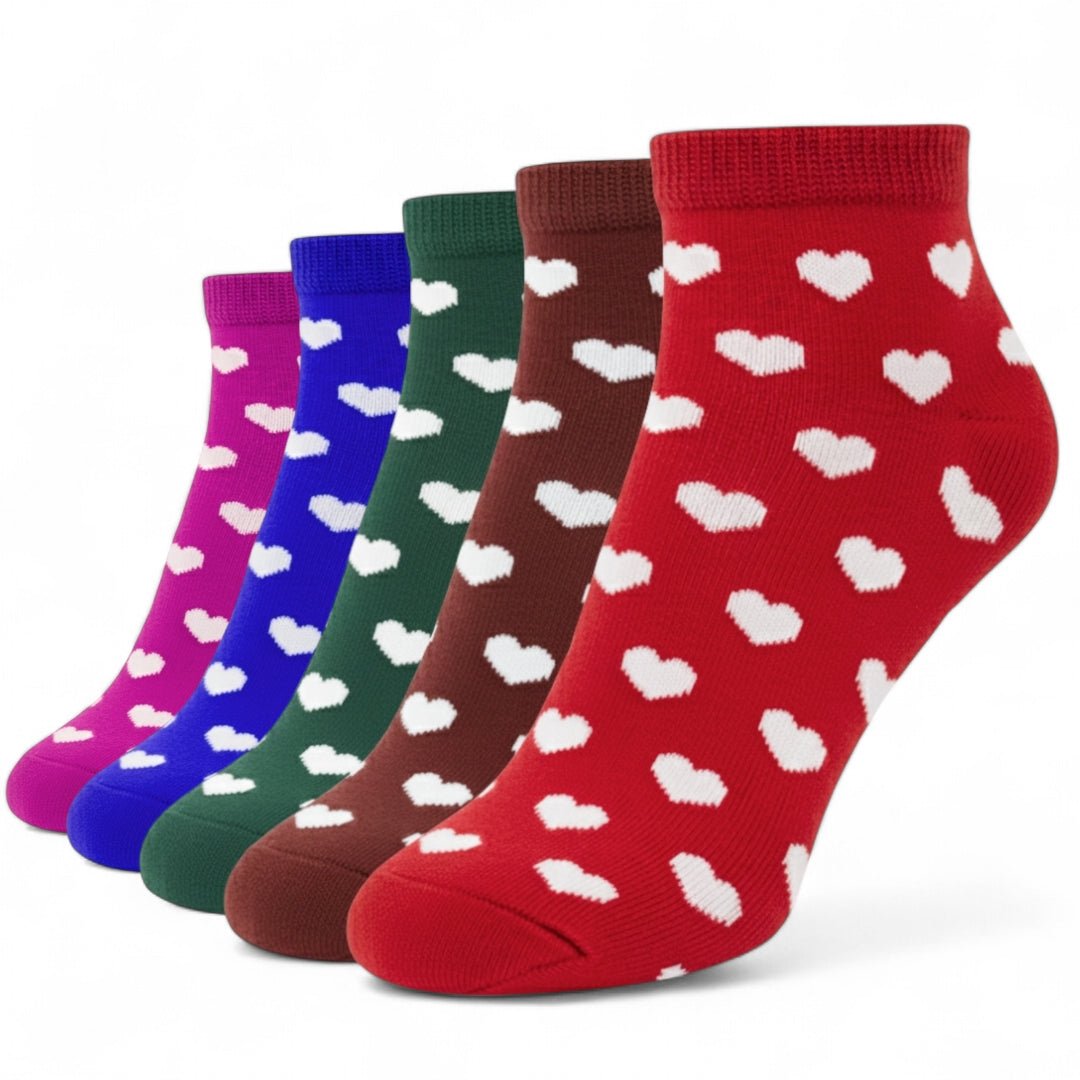Premium combed cotton hearts pattern stylish socks