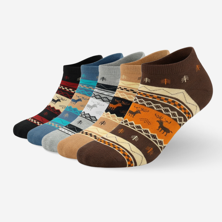 Reindeer Ankle Edition box of 5 socks made in India