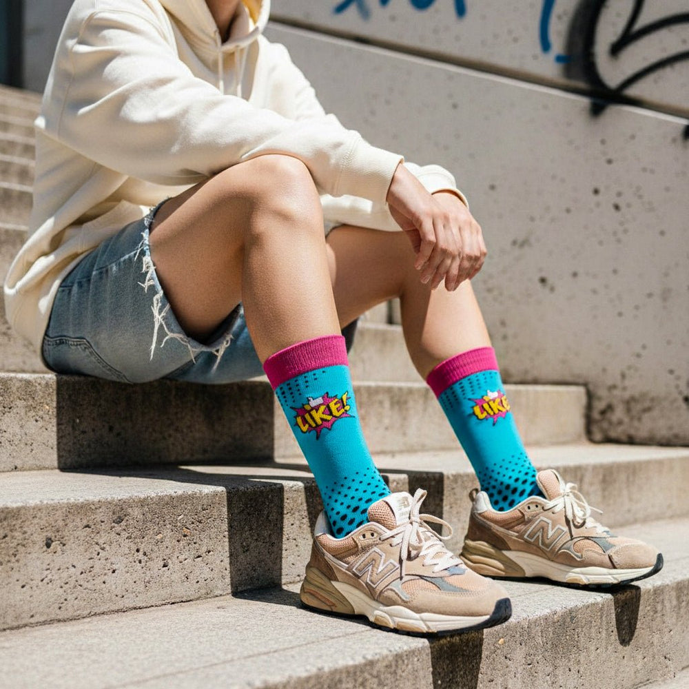 Sockscarving Like Pop funky cotton socks unisex-Sockscarving® Like Pop Full-Length Edition (Pack of 1)-