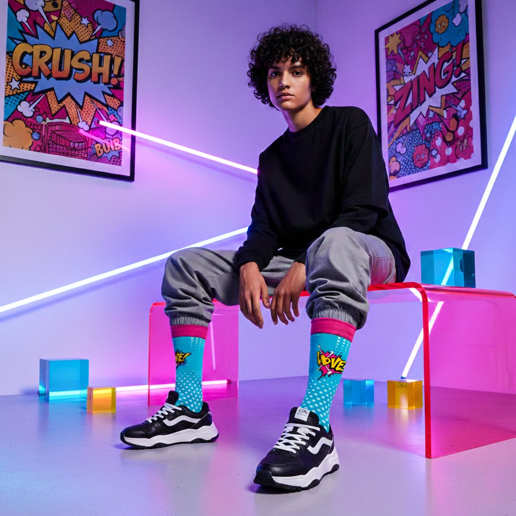 Sockscarving Love Pop edition funky socks-Sockscarving® Love Pop Full-Length Edition (Pack of 1)-