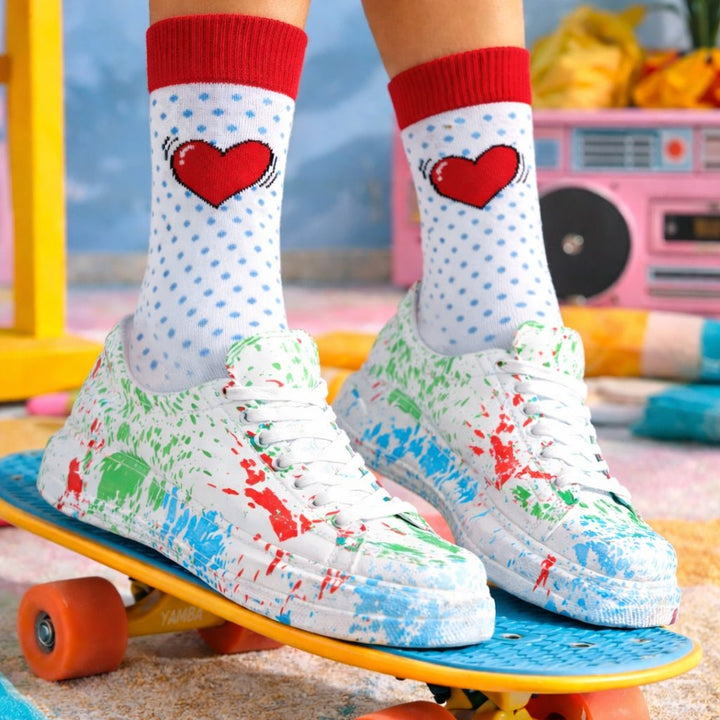 Sockscarving PopHeart Pop socks made in India-Sockscarving® PopHeart Pop Full-Length Edition-
