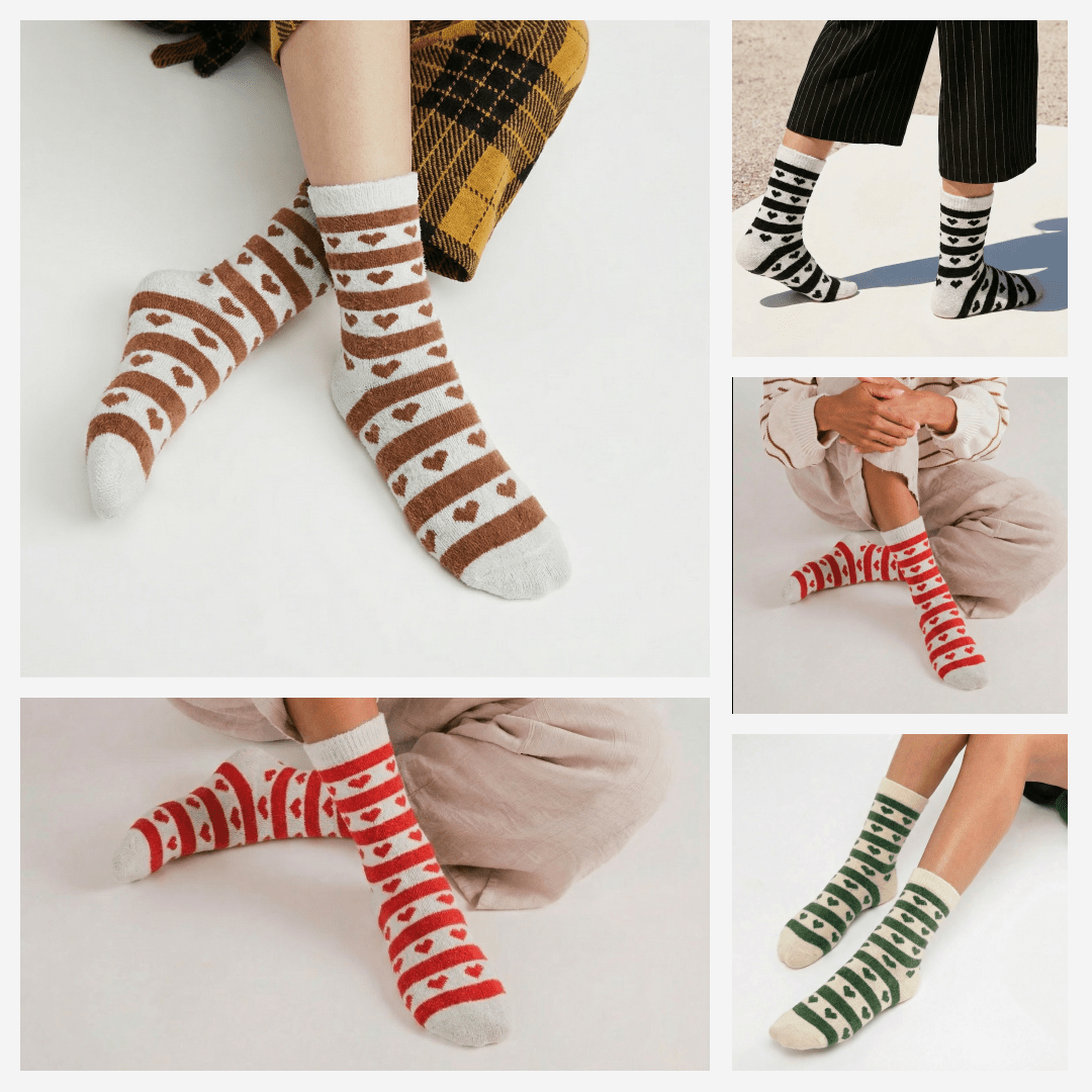 Soft fuzzy socks for women providing gentle warmth
-Sockscarving® Heartline Furry Edition-