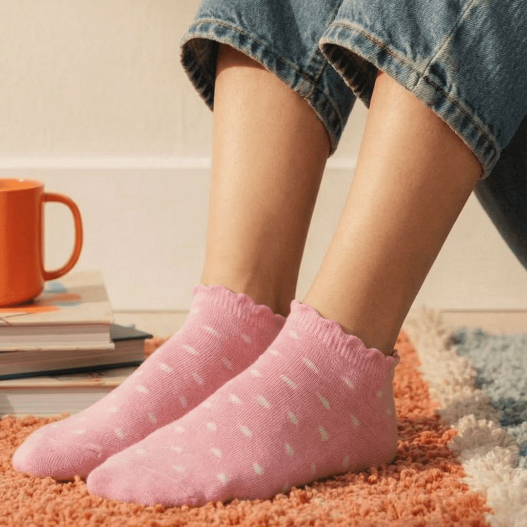 Soft pastel floral socks ideal for daily outfits
