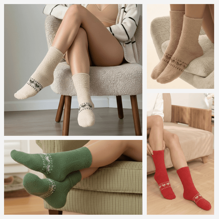 solemate furry socks pack of 5 cozy cotton cushioned warm unisex socks-Sockscarving® Solemate Cozy Full-Length Furry Edition (Pack of 5 | Unisex)-