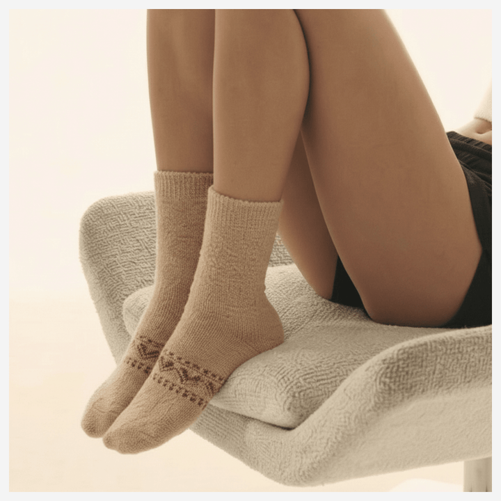 solemate furry socks pack of 5 cozy cotton cushioned warm unisex socks-Solemate Brown Furry Socks-