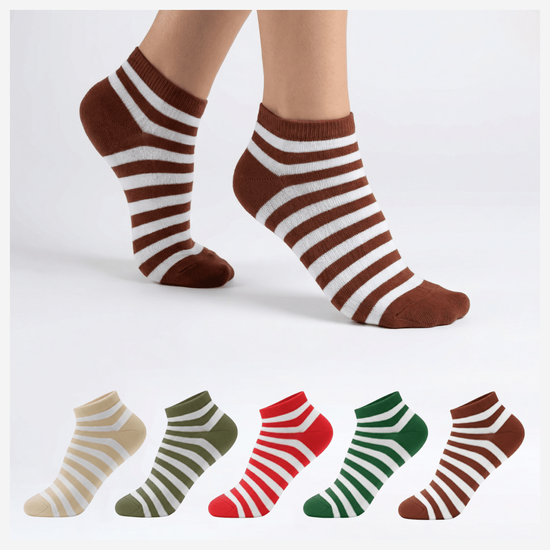 Stripe Low-Cut Edition pure combed cotton socks-Sockscarving Stripe low-cut edition-