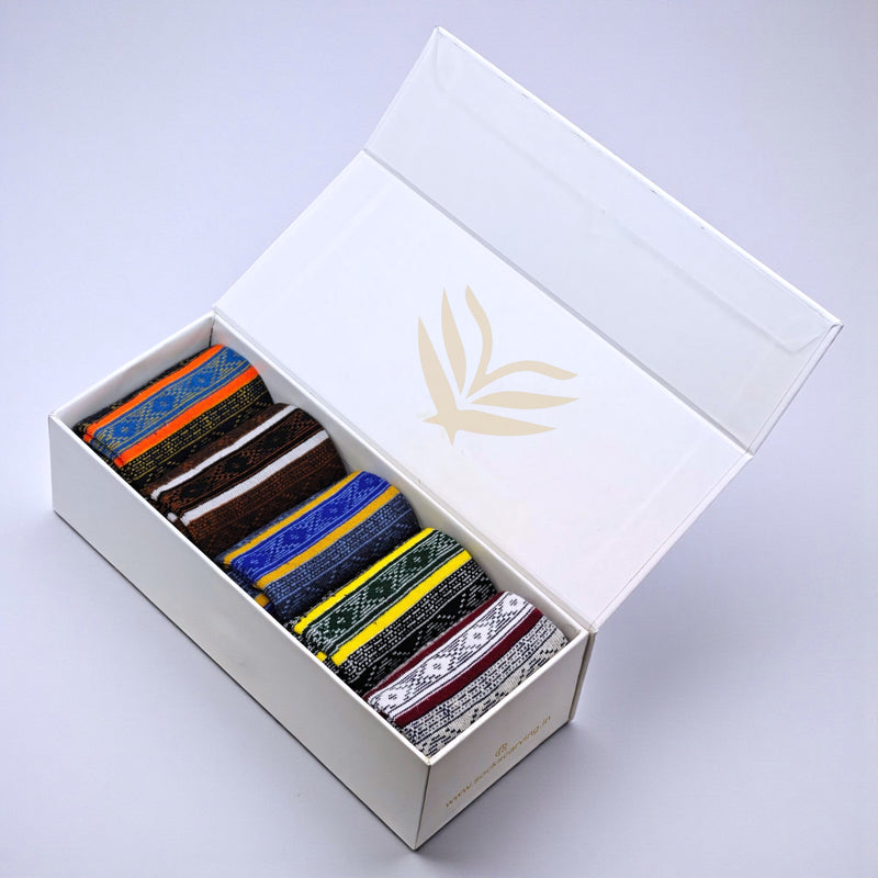 Supermicro Edition winter socks box of 5 with lightweight sweat-wicking comfort