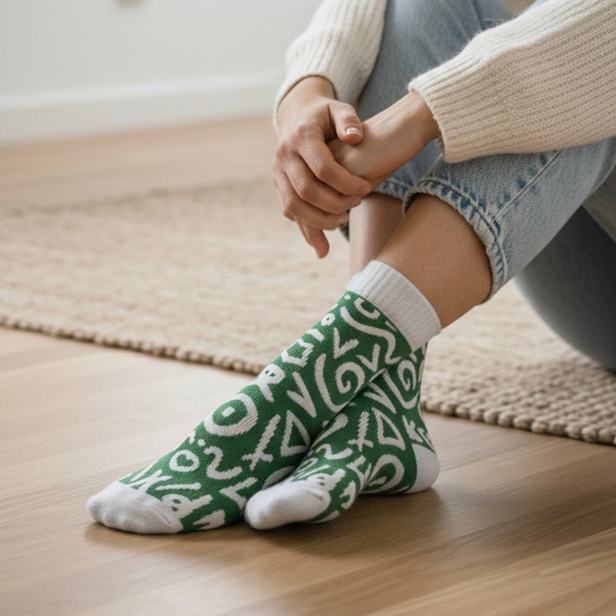 Unique typography pattern socks for casual outfits-Sockscarving Nomad Script edition-