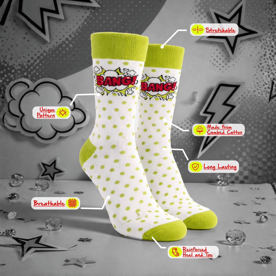 Unisex Bang Pop socks for everyday comfort-Sockscarving® Bang Pop Full-Length Edition-