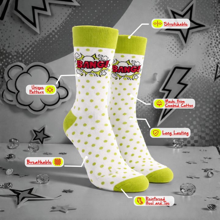 Unisex Bang Pop socks for everyday comfort-Sockscarving® Bang Pop Full-Length Edition-