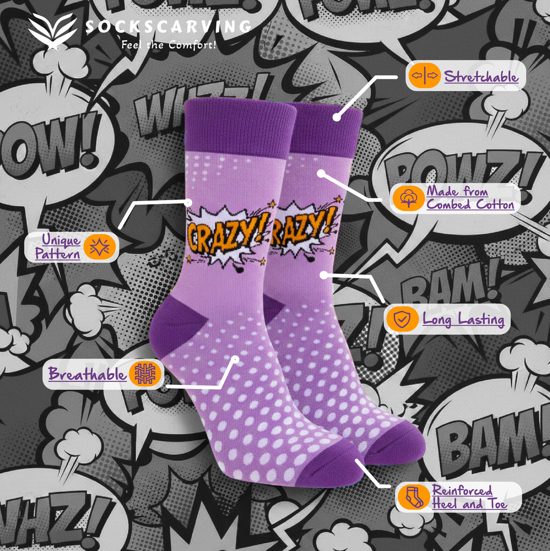 Unisex Crazy Pop breathable cotton socks-Sockscarving® Crazy Pop Full-Length Edition-