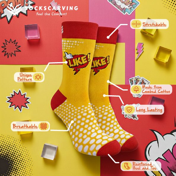 Breathable cotton Like 2 socks for men and women-Sockscarving® Like 2.0 Pop Full-Length Edition-