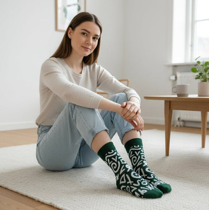 Unisex expressive script socks for gifting