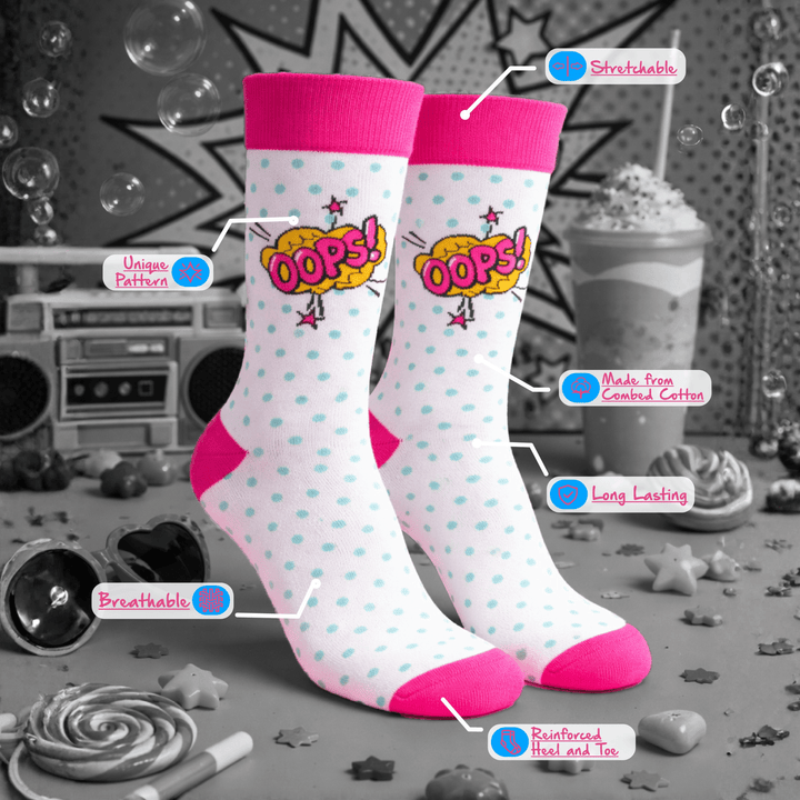 Unisex Oops Pop socks for daily comfort-Sockscarving® Oops Pop Full-Length Edition-