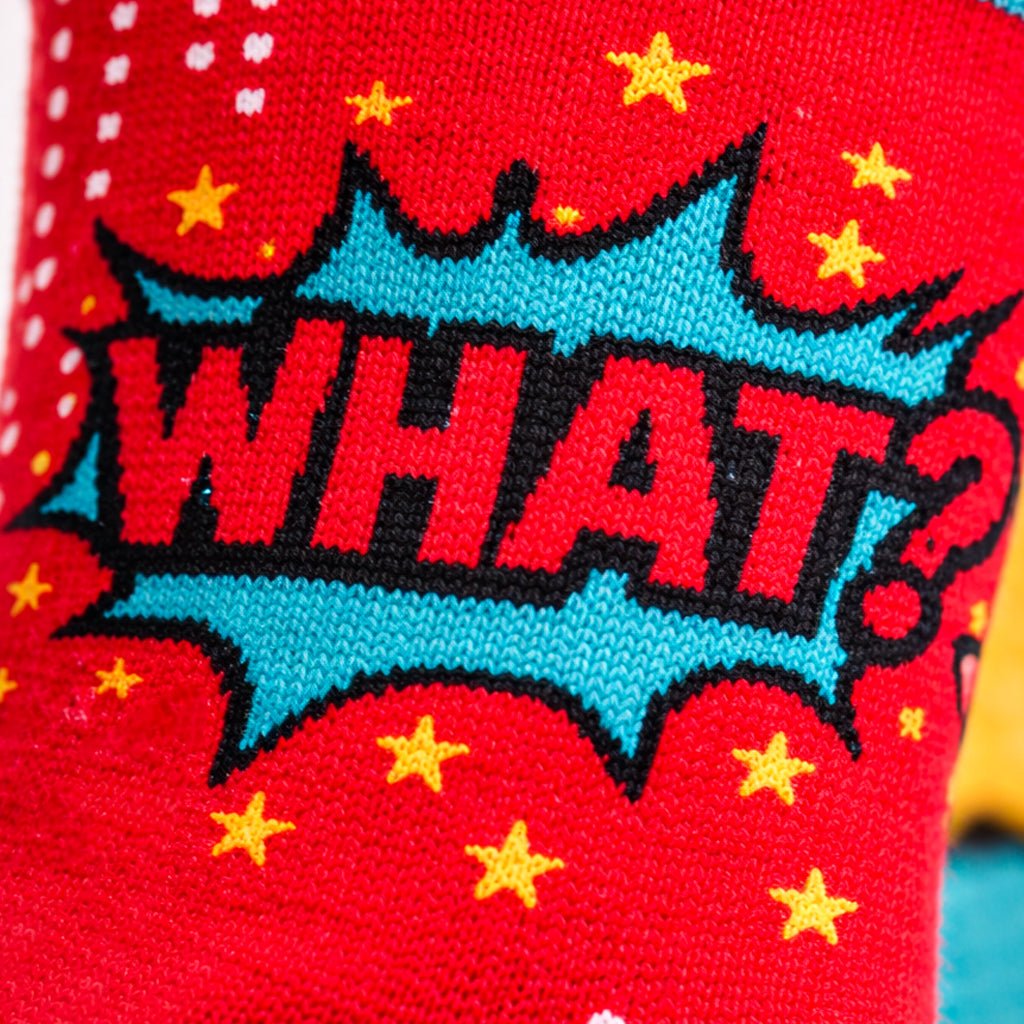 Vibrant turquoise red socks for sneakers-Sockscarving® What Pop Full-Length Edition (Pack of 1)-