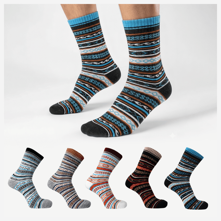 warm-wool-full-length-socks-unisex-Sockscarving® Multicolor Cushion Full-Length Wool Edition (Pack of 5 | Unisex)-